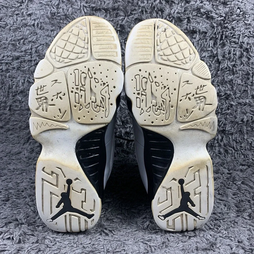 Nike Air Jordan 9 Retro Barons IX Shoes White Black Gray 302370-106 Mens Sz 12